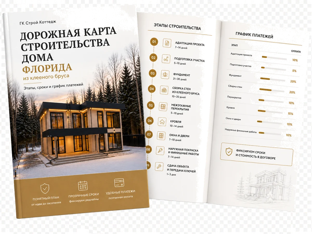Дорожная карта строительства дома «Флорида» 351 м² — этапы, сроки и график платежей