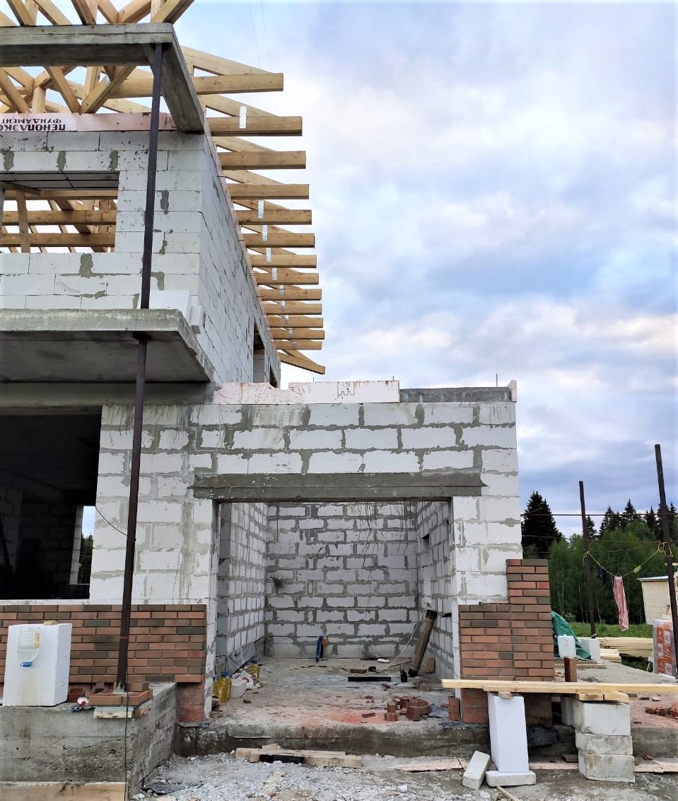 Коттедж из газобетонных блоков 208 м.кв. Клинский район, Московская обл